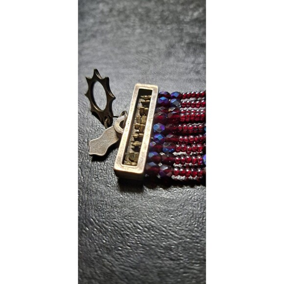 Muse sign bracelet beaded multi-strand multicolor rare rhinestone mobile - Picture 7 of 12